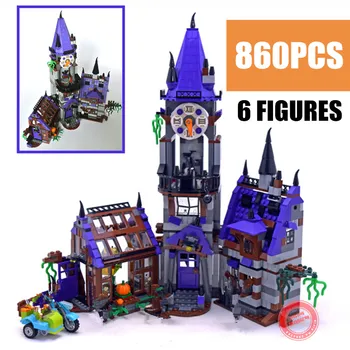 

New Mystery Castle Courtyard Mansion fit figures Scooby Doo Building blocks bircks diy gift kid toys for children birthday