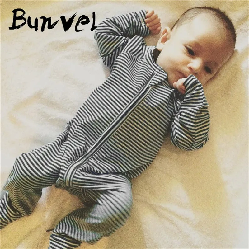 Bunvel/комбинезоны для малышей; комбинезоны в полоску для новорожденных девочек и мальчиков; Джемперы; комбинезон унисекс; зимняя одежда; 5