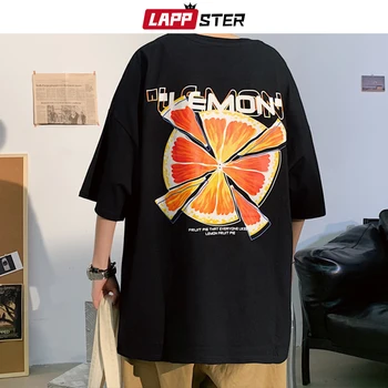 

LAPPSTER Men Lemon Japanese Streetwear T-Shirts 2020 Summer Mens Harajuku Korean Tshirt Male Hip Hop Half Sleeve Tops Tees 4XL