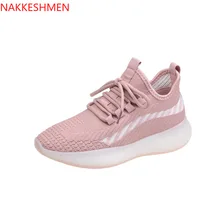 NAKKESHMEN-Versatile Fly Weaver Shoes 2020 Summer New Style Students Athletic Shoes INS Breathable Running Flat Board Shoes