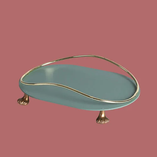 Oval-Green JINSERTA металлический лоток для хранения роскошных ювелирных изделий, косметический Органайзер, креативный Домашний Настольный декоративный поднос для мелочей, подарки - Цвет: Oval-Green