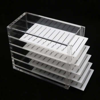

False Eyelashes Individual Stand Storage Box Display Acrylic Pallet Organizer Makeup Transparent Case Holder Salon 5 Layers