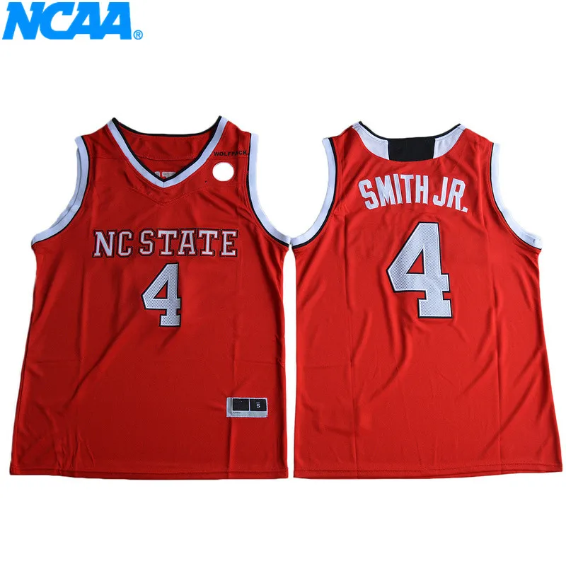 Новое поступление высокое качество NC State Dennis Smith Jr.#4 футболка колледжа Джерси S-XXXL - Цвет: 2