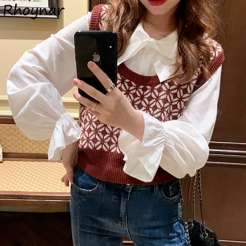 

Cropped Sweater Vest Women Elegant Cozy Comfortable Trendy Knitting Patchwork Ladies Chandails College Spring Autumn Ulzzang New