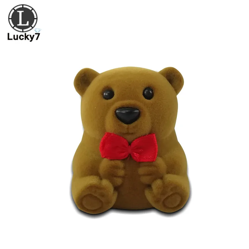 Мультяшная креативная бархатная коробка для колец медведь морская звезда ананас