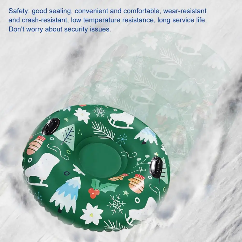 Ski Ring Inflatable Christmas Ski Ring Snow Tube Increased Load Inflatable Cold-resistant Area Sledding Tube for Skiing