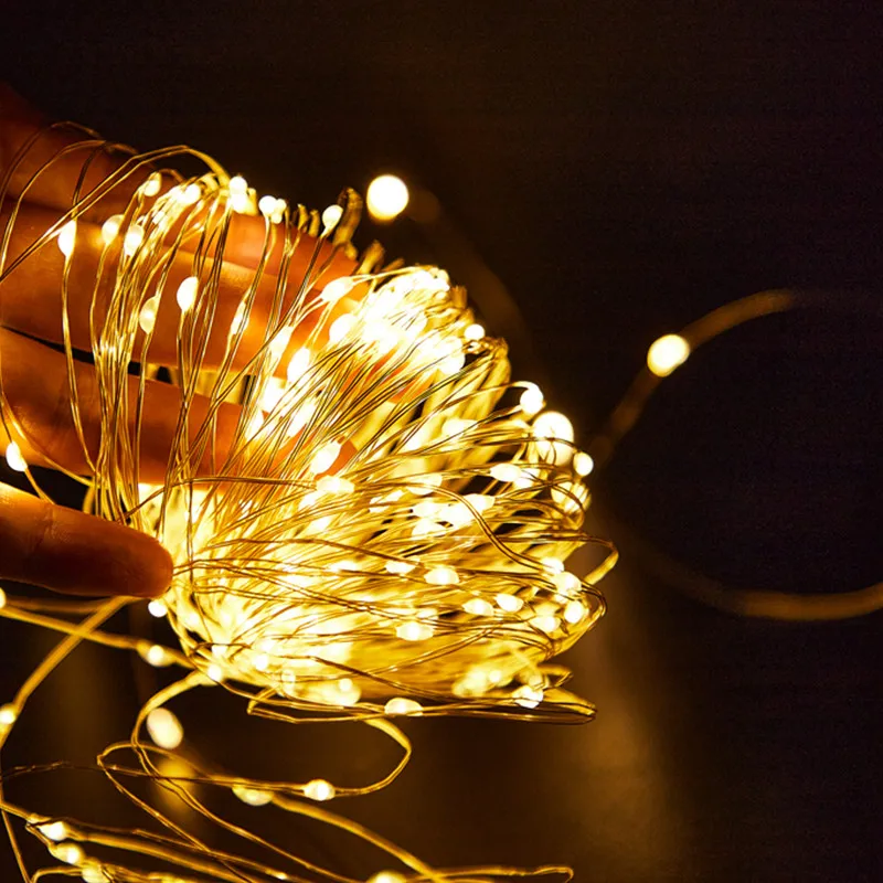 

5M10M Strip Light Led String Light Cooper Wire 3AA Battery Christmas Light for Garland Holiday Fairy Lights Christmas Decoration
