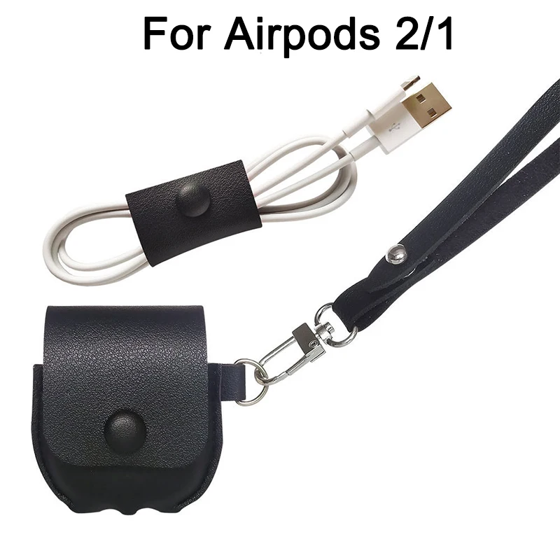 Black airpods 2 1 Сказочный кожаный чехол для Apple Airpods Pro, противоударный ремешок для наушников, чехол для AirPods 3 2 1, чехол для зарядки, защитный чехол - Цвет: Black airpods 2 1