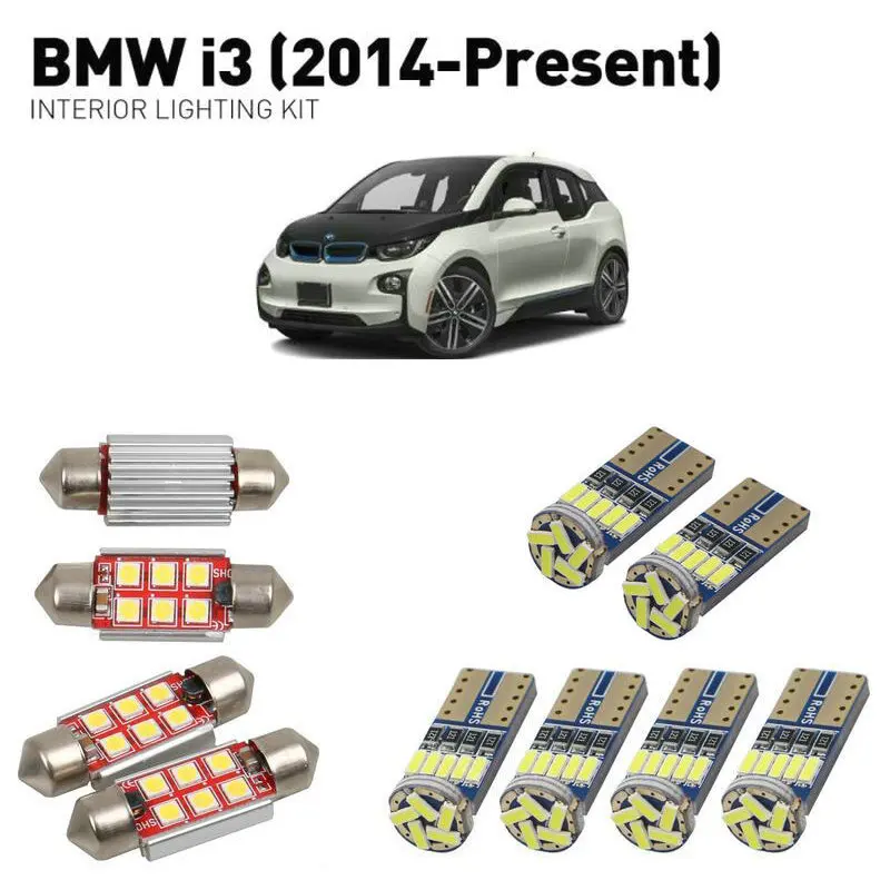 

Led interior lights For BMW i3 2014+ 18pc Led Lights For Cars lighting kit automotive bulbs Canbus Error Free