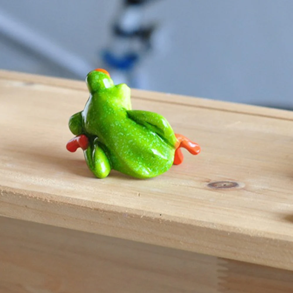 3D Смола Ремесло Украшение лягушками милый мини Лягушка палка офисный стол компьютерный Декор креативное маленькое украшение для настольного ТВ автомобиля дома