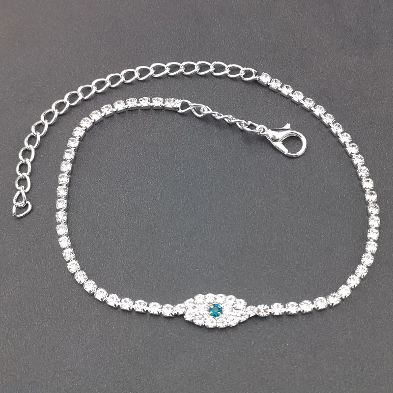 

Lucky Jewelry Crystal Evil Eye Anklets For Women Barefoot Tennis Women's Chain Anklet Religion Gift