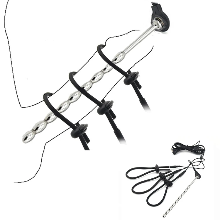Electric Stimulation Urethral Sound Catheter Dilator Electro Shock Penis Plug Cock Ring E-Stim Bdsm Sex Toy for Men Masturbation