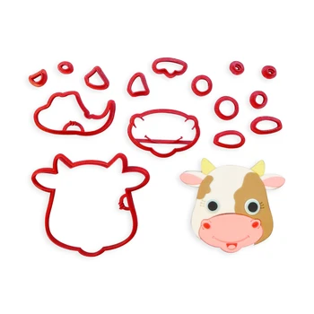 

Cute Baby Mad Cow Face Cookie Cutter for Boy's Birhtday Cake Cupcake Decorating 3D Printed Plastic Tools