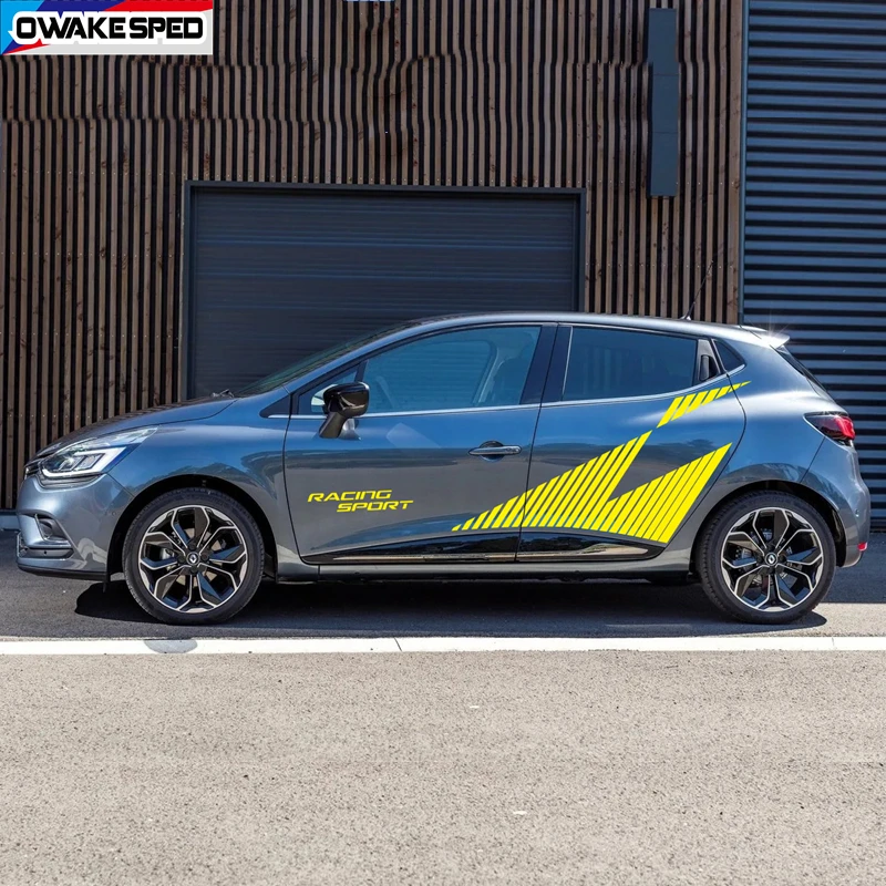 Adesivo In PVC 'DON'T TOUCH MY CLIO' Per Renault Clio - Adesivo Lunotto Auto, Diametro 35 Cm, Colore Oro - Prespaziato Per Esterni