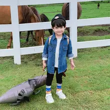 Г., новая, джинсовая рубашка для мальчиков Модный осенний топ с длинными рукавами для детей от 2 до 8 лет, HX542