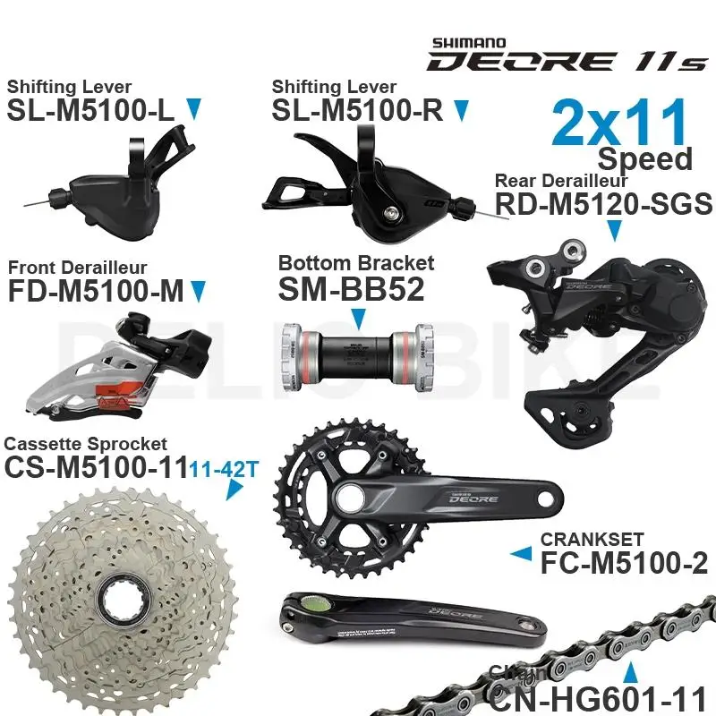 SHIMANO DEORE M5100 2X11 Set Kelompok 
