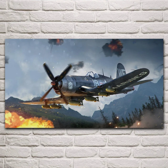 classic military aircraft ww2 II P 47D fighter artwork fabric posters on the  wall picture home