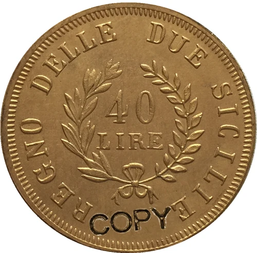 24 K с позолотой 1813 Италии 40 Лир Максимилиан монеты скопировать|gold coin rate|coin qualitycoin