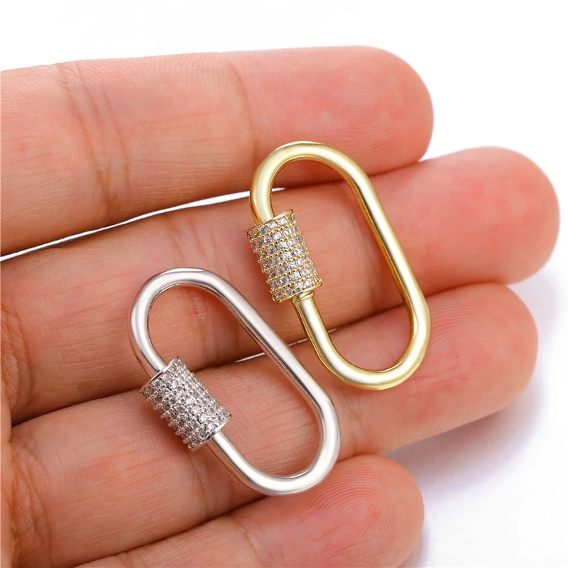 DIY Pendant Carabiner Screw Lock Clasps Supplies for Handmade Women Men Punk Charms Mesh Chains Jewelry Making Accessories