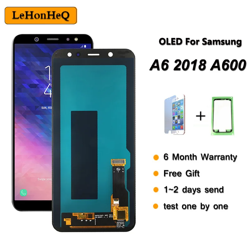 A6 A600 ЖК-дисплей для samsung Galaxy A6 A600 Дисплей для samsung A600 SM-A600F A600FN ЖК-дисплей кодирующий преобразователь сенсорного экрана в сборе