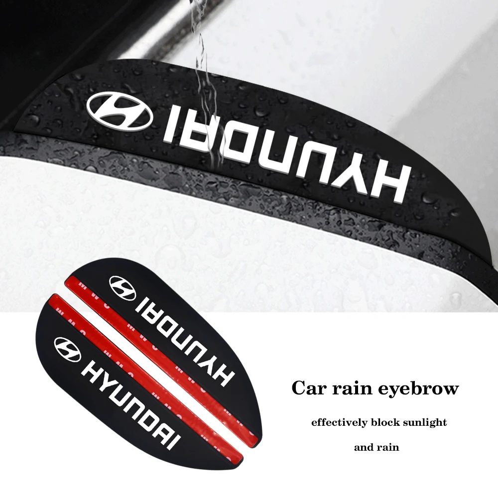 

2PCS Soft Rubber Flexible Car Rearview Mirror Rainproof Eyebrow For Hyundai Sonata Elantra Tucson Creta I30 Ix35 I40 IX20