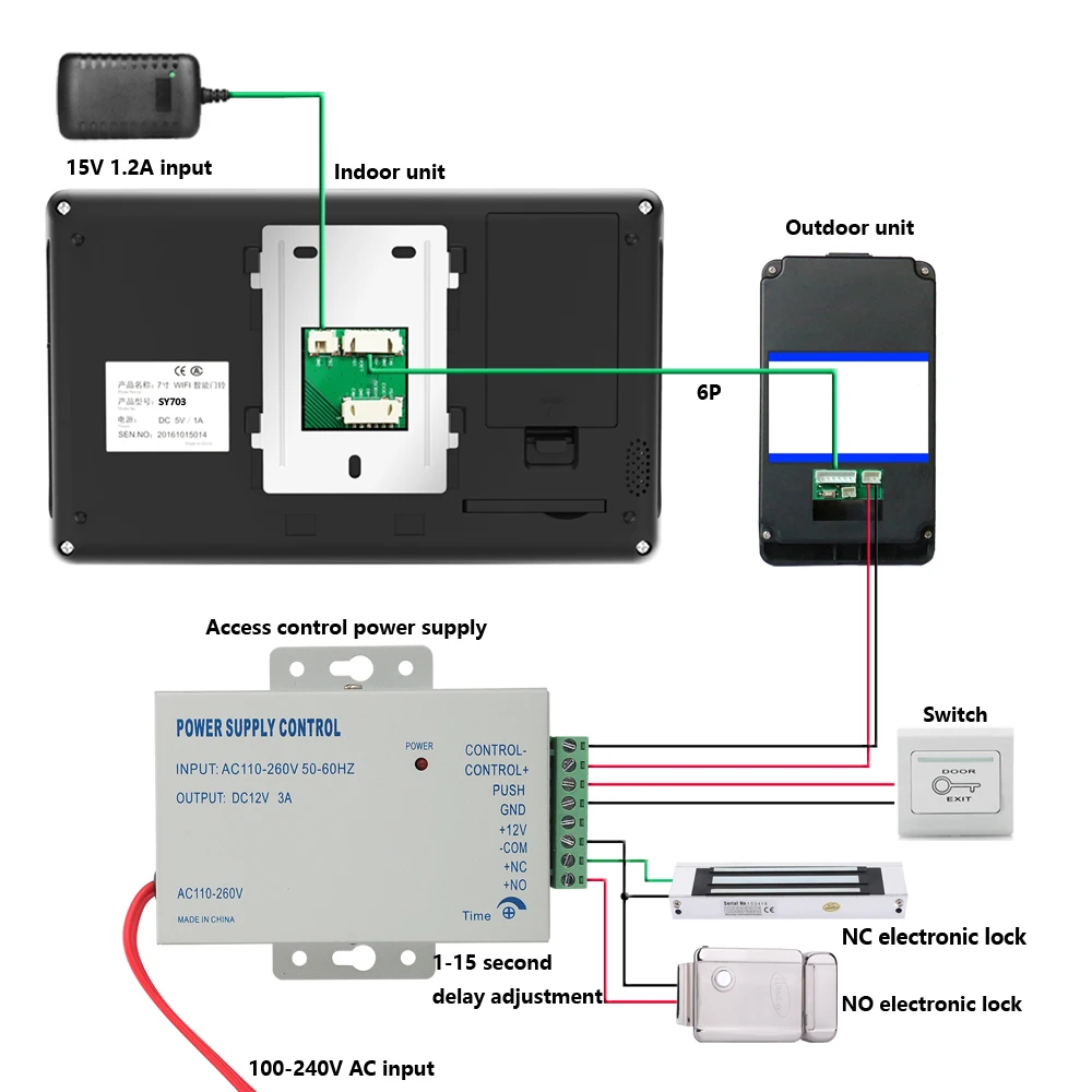 " Lcd RFID проводной WiFi видео домофон система комплект+ электрический замок удара+ беспроводной пульт дистанционного управления приложение разблокировка