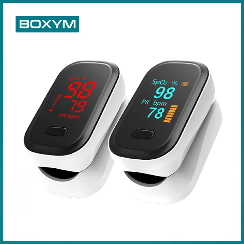BOXYM Finger Pulse Oximeter Medical Portable blood oxygen oxymetre Heart Rate Saturation Meter OLED Oximetro de dedo |