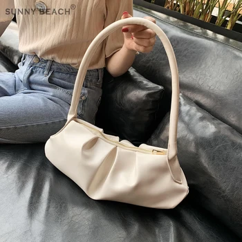 

Women's bag 2020 popular new fashion women's shoulder underarm bag carrying cloud bag Quality Female Casual Crossbody Bags