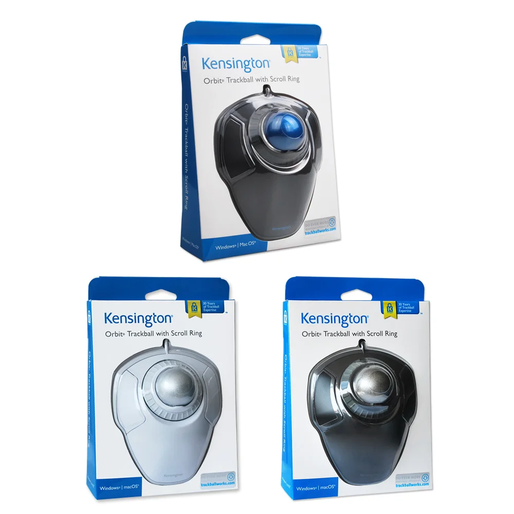Original do Trackball da Órbita de Kensington com Usb Ótico do Anel do Rolo para o pc ou o Portátil com Empacotamento Rato Varejo K72337 - Imagem 2