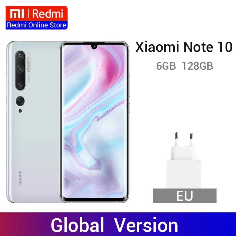 Глобальная версия Xiaomi Mi Note 10 6 ГБ 128 ГБ 108 МП Penta камеры Snapdragon 730G восьмиядерный смартфон 5260 мАч 30 Вт Быстрая зарядка NFC