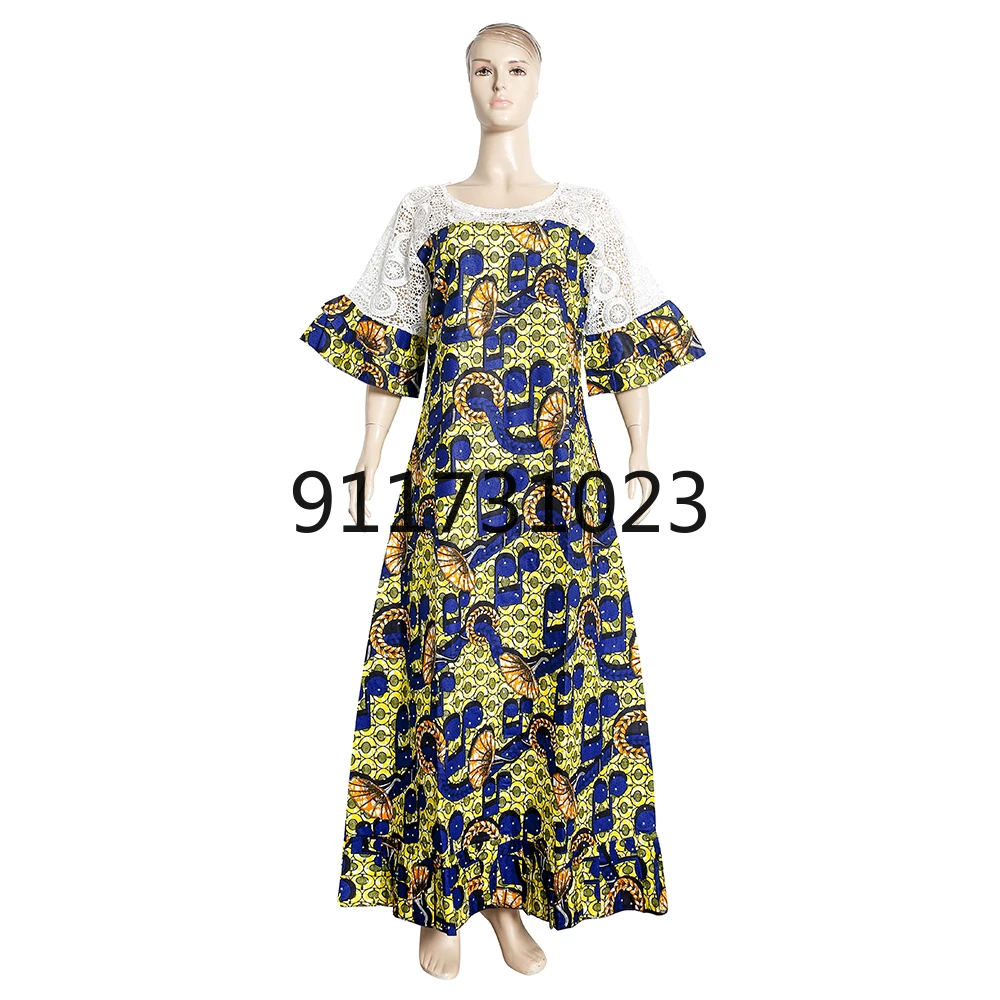 Plus Size Robe Boubou Africain Femme 2021 African Lace Wax Dress Woman Outfits Dashiki Diamond Bazin Riche Clothes | Тематическая