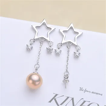 

NEW ARRIVAL 925 Sterling Silver Earrings Mountings Findings Settings Jewelry Parts Fittings Accessories for Pearls Beads Stones