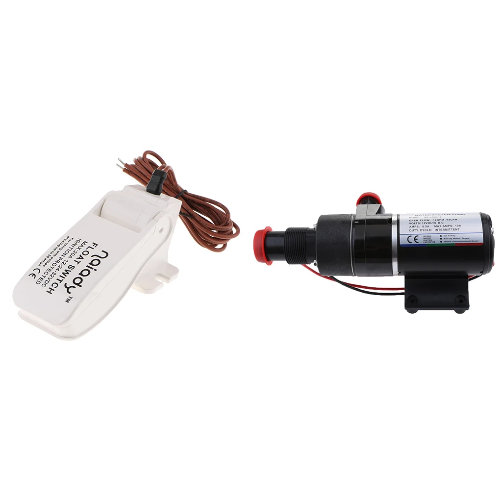 Quick Release RV масератором сточных вод насос 12 V, 12GPM+ лодка Поплавковый выключатель AC/DC 12 V/24 V/32 V постоянного тока