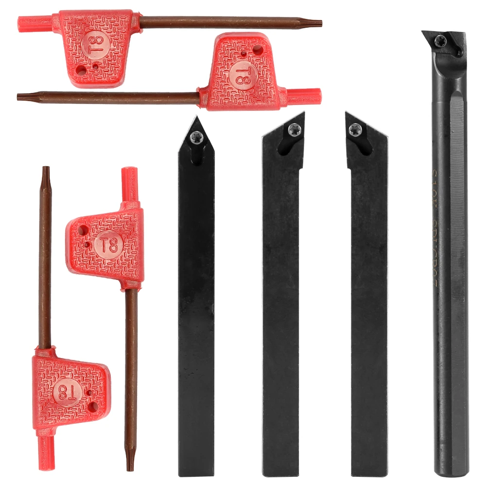 

10mm Practical Tough Steel Shank Lathe Boring Bar Holder Without L Wrenches Set Turning Tool Rod Industrial Lathe Tools