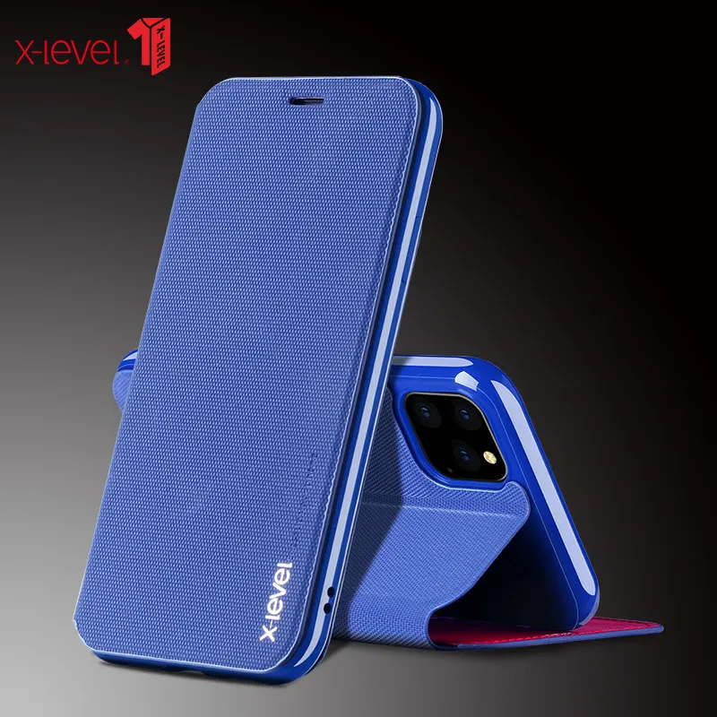 X Level для карт флип кожаный чехол нового iPhone 11 Pro XS Max XR 8 7 плюс ультра тонкий деловой