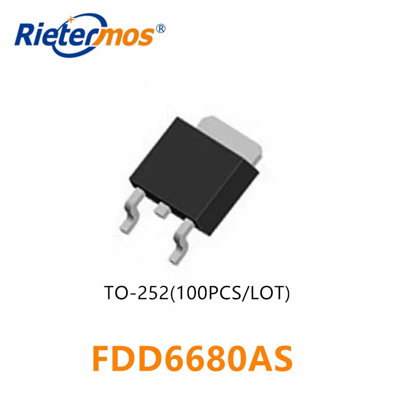 100 шт. FDD6680AS FDD6680 D6680AS TO252 6680 SMD | Электроника