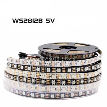 

WS2812B DC5V LED Strip RGB 50CM 1M 2M 3M 4M 5M 30/60/144 LEDs Smart Addressable Pixel Black White PCB WS2812 IC
