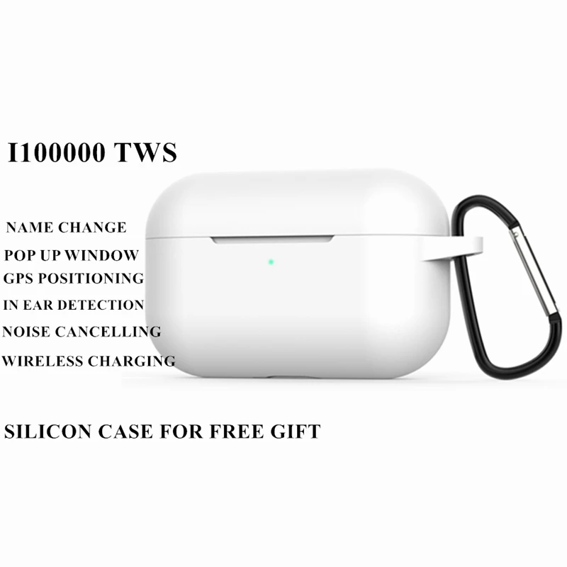 

[GPS+Name Change] i100000 TWS Bluetooth Earphones Squeeze sensor Noise Cancelling Wireless Earbuds HIFI Stereo PK i9000 tws pro
