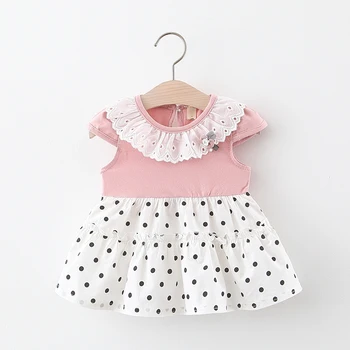 

Fashion Baby Girl Dress Cotton Dot Infant Toddler Dress Summer Lace Cartoon Newborn Dress Baby Girls Clothes For 0-24M