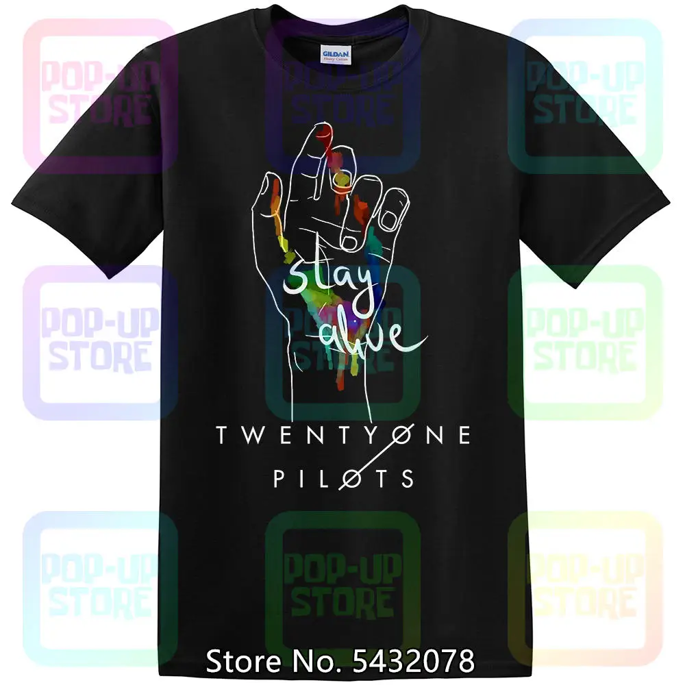 НОВЫЙ РЕДКИЙ! С символикой группы Twenty One Pilots черная футболка дизайн Ограниченная