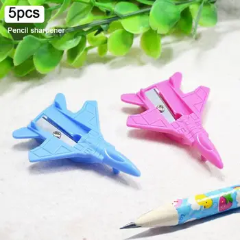 

Pencil Cutter Cartoon Cute Single Hole Airplane Shape Drawing Pen Office Manual Pencil Sharpener 5pcs Art Supplies Crayons