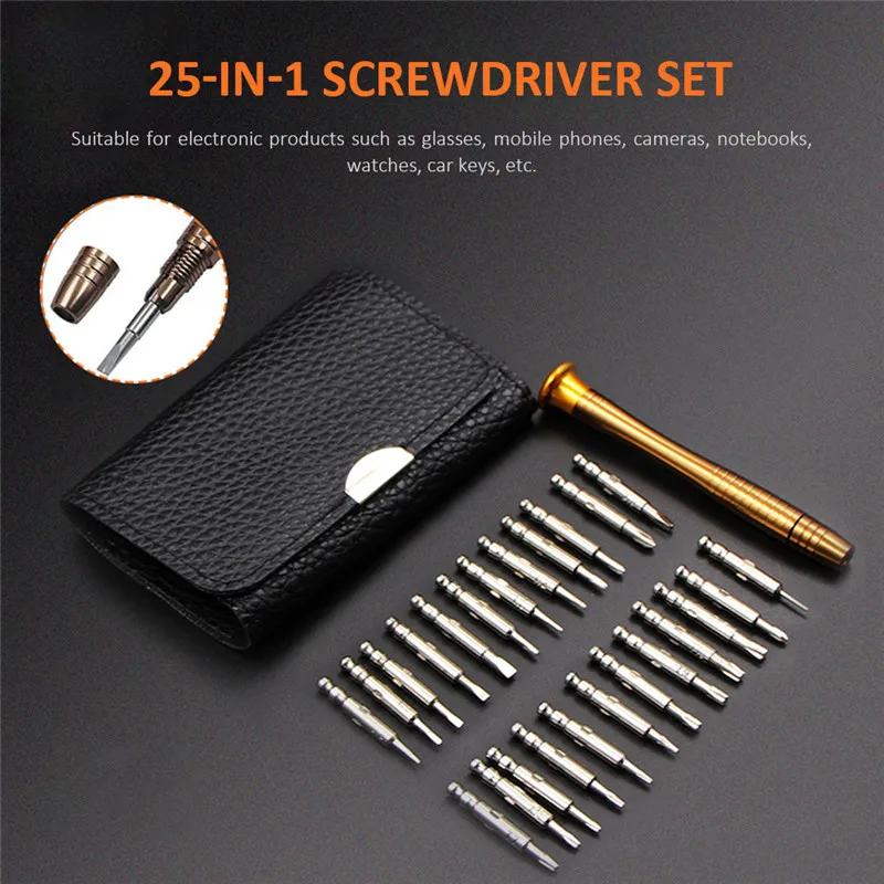 25 in1Torx Набор отверток, многофункциональный кожаный чехол, ручная отвертка, набор головок для мобильного телефона iphone, ПК, инструмент для ремонта