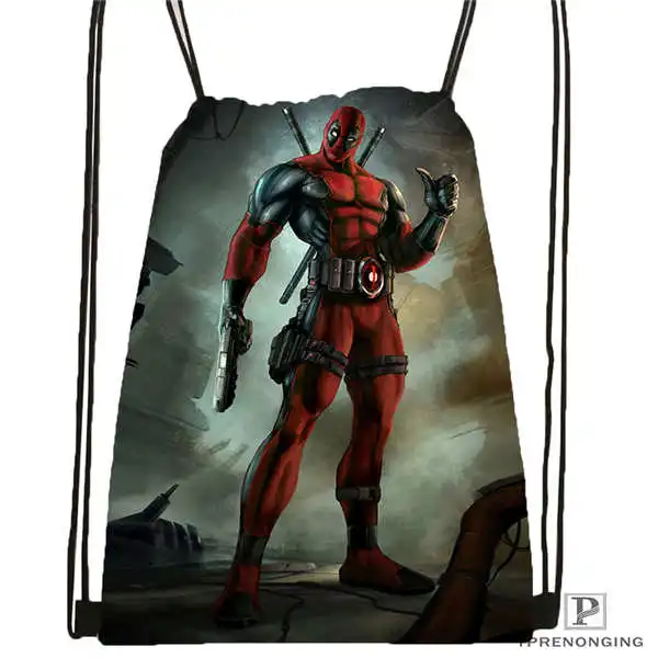 Drawstring Backpack Пользовательские Дэдпул-fanart-marvel походная сумка на шнурке милый рюкзак для детей(черная спинка) 31x40 см#2018611-1(5 - Цвет: Drawstring Backpack