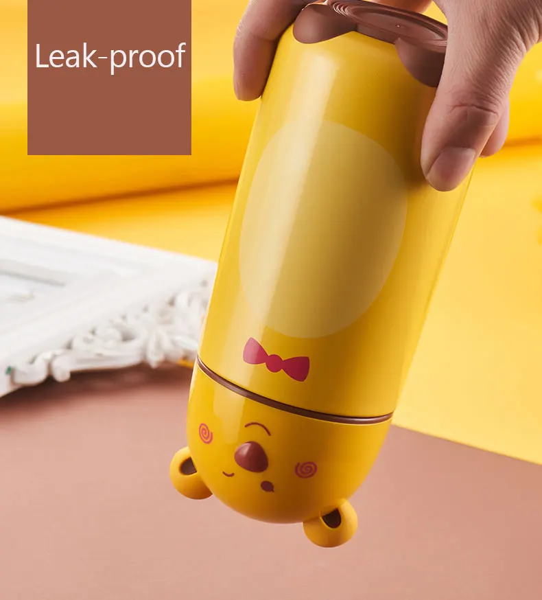 Термос Pinkah 430 мл Детская школьная бутылка с мультяшным рисунком чайным фильтром