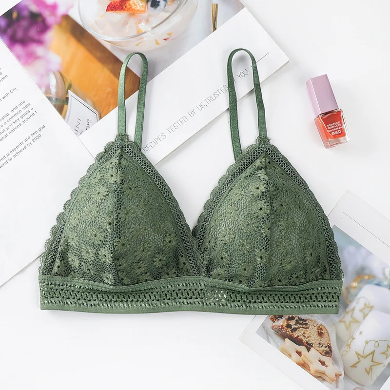 Soft Brassiere Women Padded Underwear Deep V Seamless Bra Lace Elastic  Wireless Sexy Lingerie French Style Bralette Push Up Bras - AliExpress