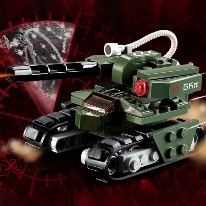 

KAZI Red Alert Educational Fight Inserted Product Boy Assembled Building Blocks Children Assembly Toy Hammer Tanks 81013