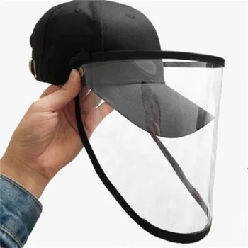 

Transparent Anti-fog face guard face shield protective baseball cap