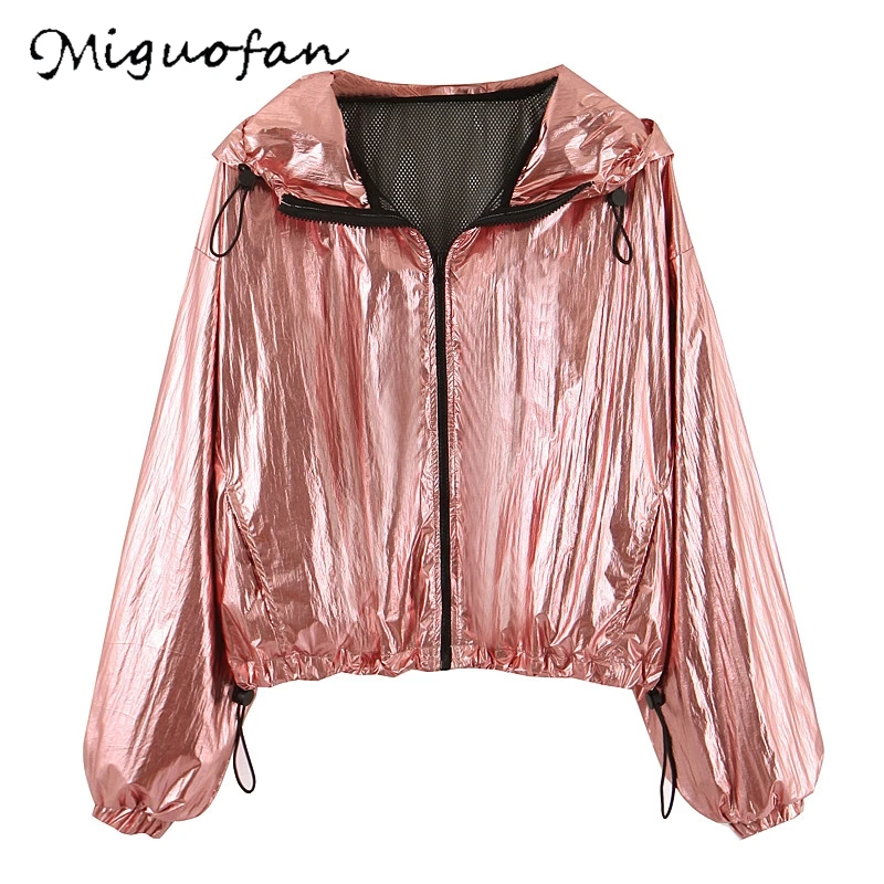 Miguofan uorescence/розовые куртки верхняя одежда женские пальто кардиган на молнии Fl