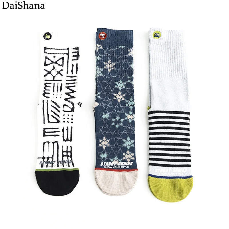 3Pairs New Fashion Unisex Sock Harajuku Korean Style Cotton Women Socks Skateboard Happy Crew Tide socks Meias Mujer EU36-44 45 H191d40b40d2d4e9c9d01377954a1e6626