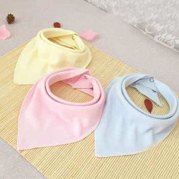 

Baby Newborn Bib Scarf Cotton Slobber Towel Pure Color Adjustable Comfortable Infant Bibs
